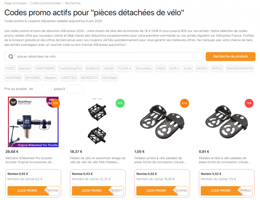 Réparations de bicyclettes de vos propres mains - Codes promo AliExpress pour les pièces détachées de vélo