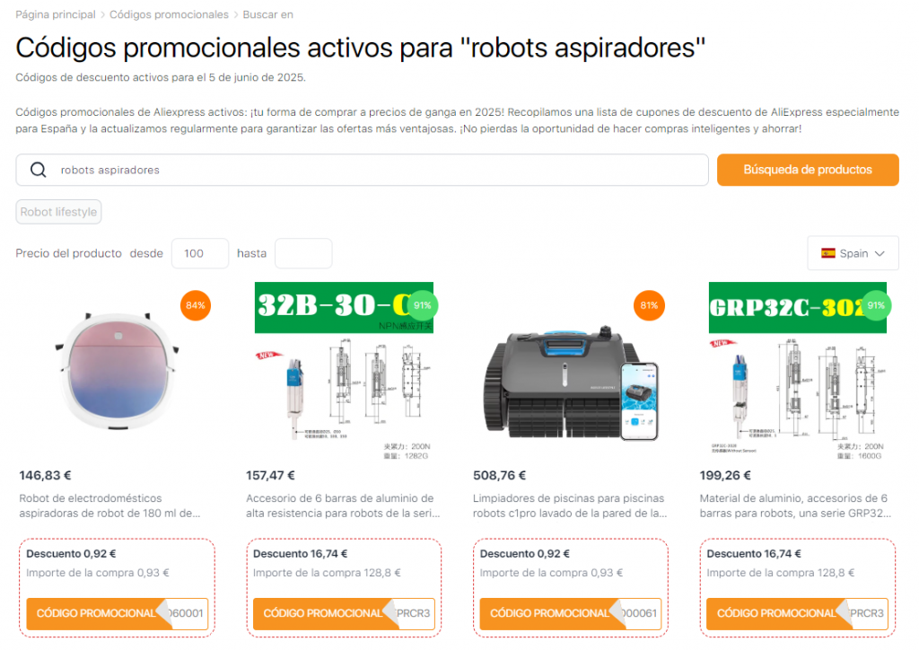 Robot aspirador con limpieza húmedo - Códigos promocionales de AliExpress