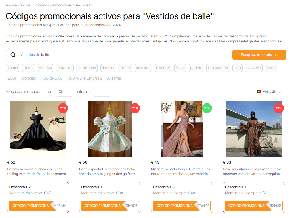 Vestidos de baile cupons AliExpress