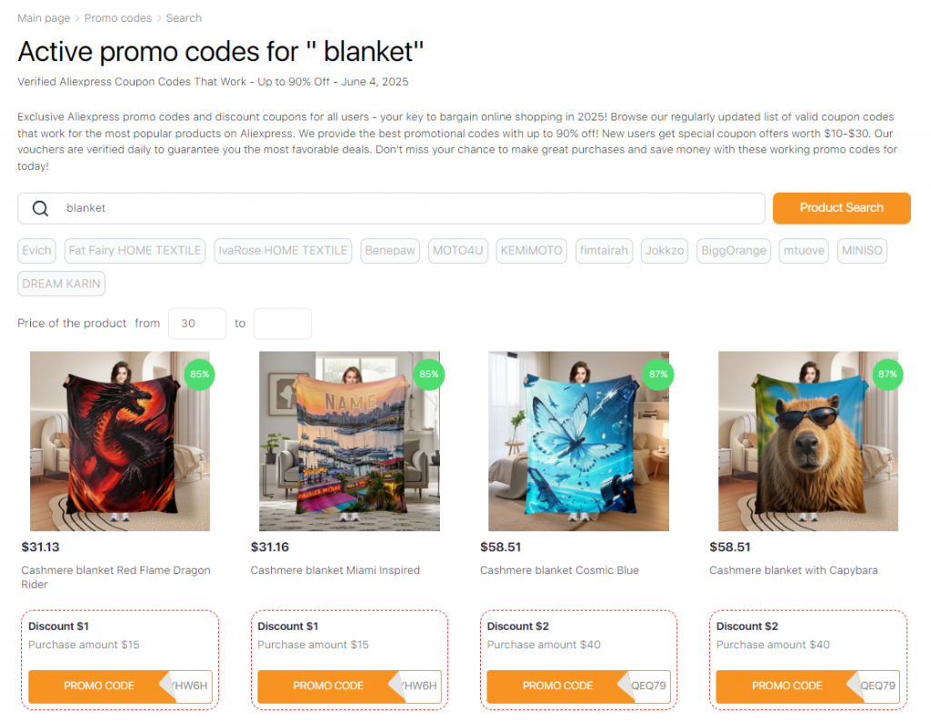 AliExpress promo codes for gifts for mom