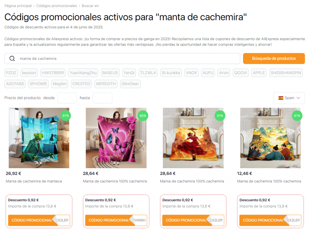 Códigos promocionales de AliExpress para regalos para mamá