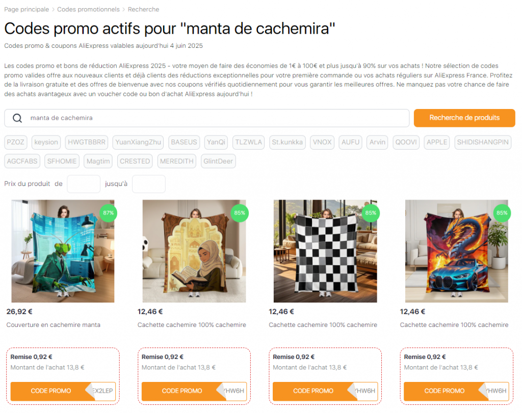 Codes promo AliExpress pour des cadeaux pour maman