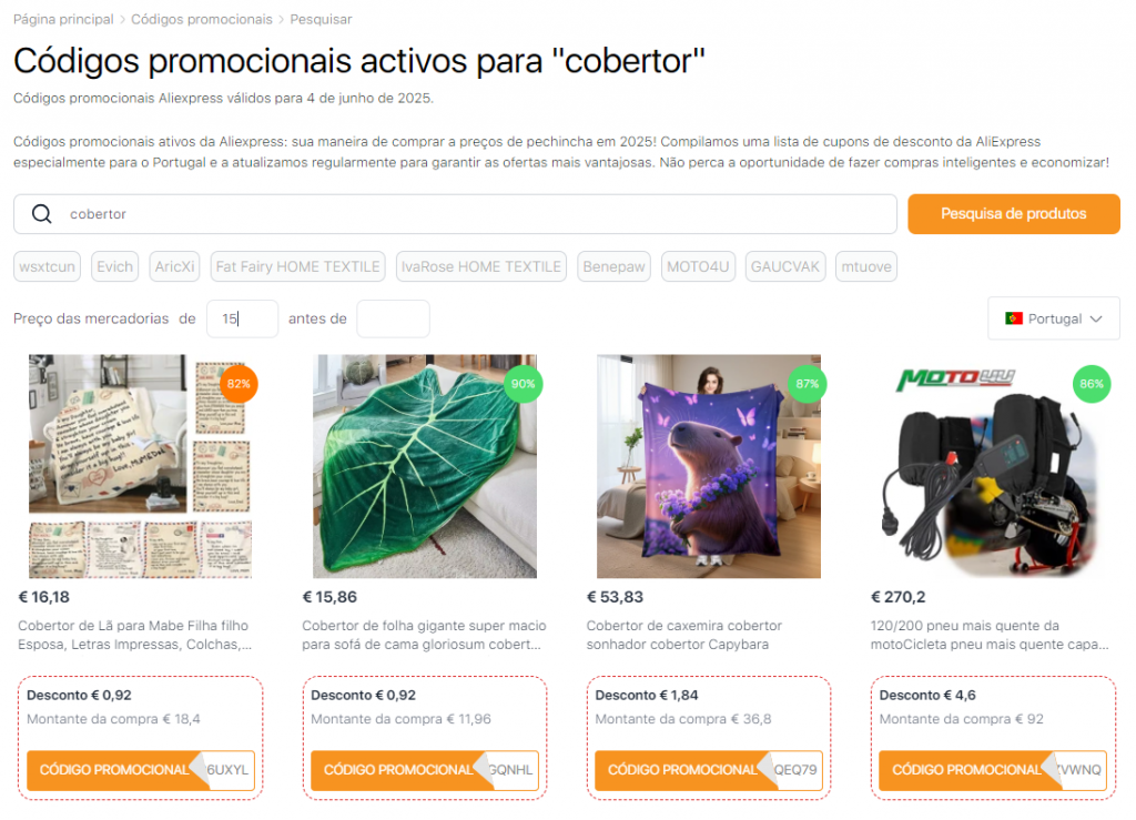 Códigos promocionais AliExpress para presentes para a mãe
