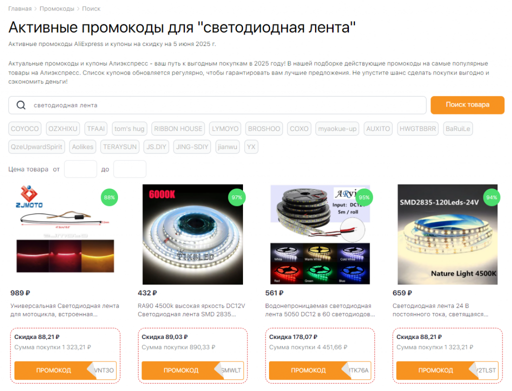 Можно ли резать светодиодную ленту - купоны Алиэкспресс