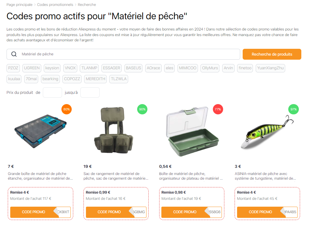 Filets de pêche à trois couches Aliexpress promo codes