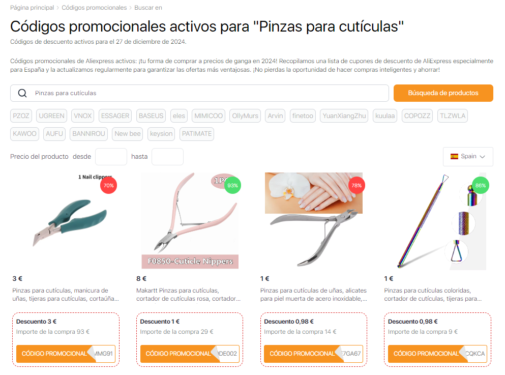 Pinzas para cutículas AliExpress descuentos