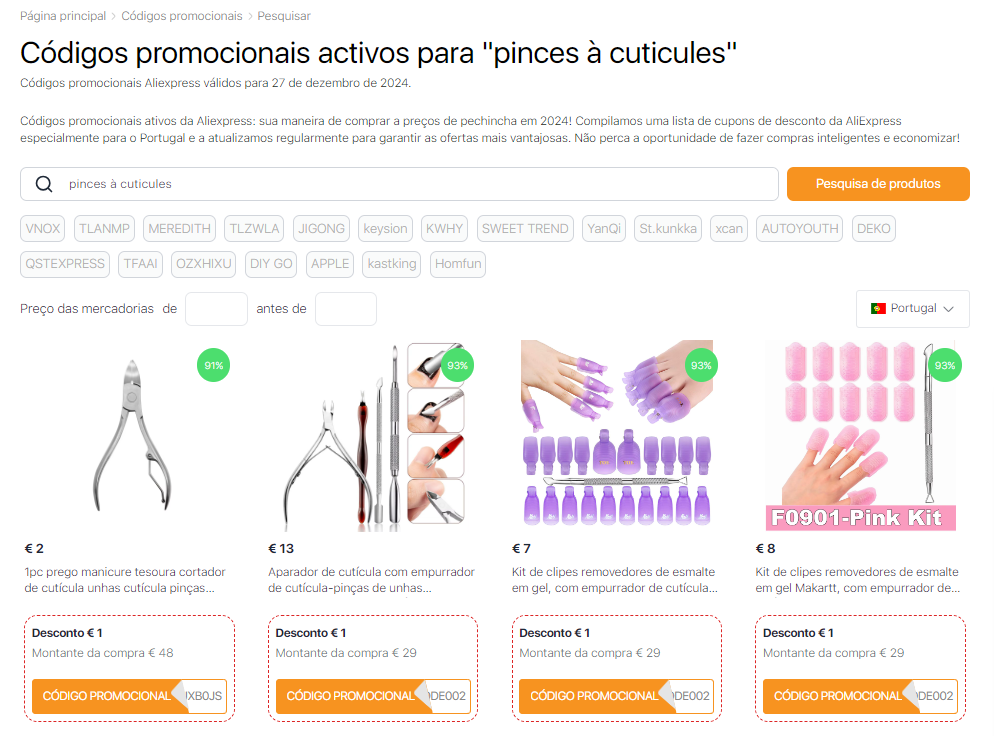 Pinças para cutículas AliExpress