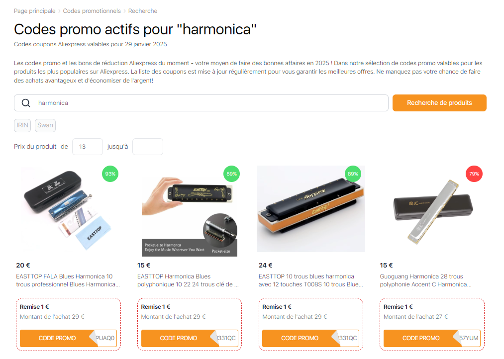 Quel harmonica choisir - Codes promo Aliexpress