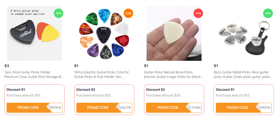 Guitar picks AliExpress promo codes