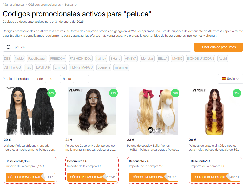 Cómo ponerse una peluca - Códigos promocionales Aliexpress