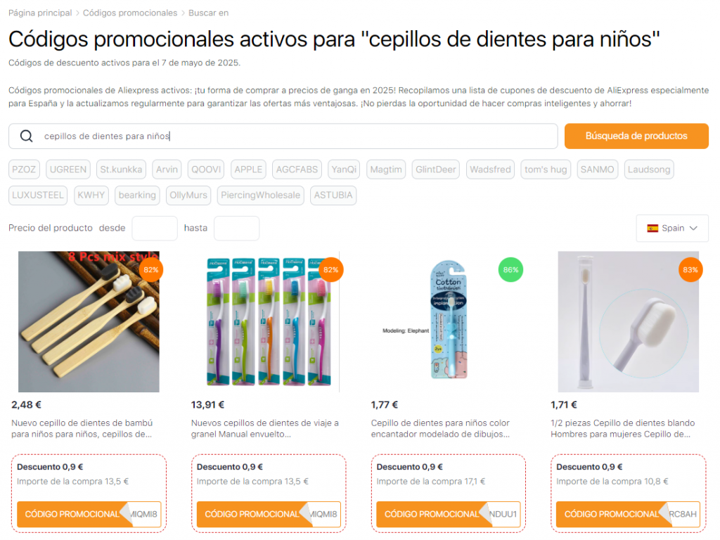Tipos de cepillos dentales - Códigos promocionales Aliexpress