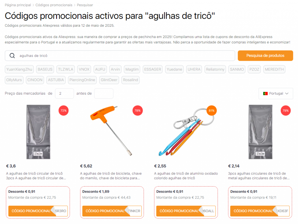 Tipos de tricô com agulhas de tricô - Códigos promocionais do Aliexpress