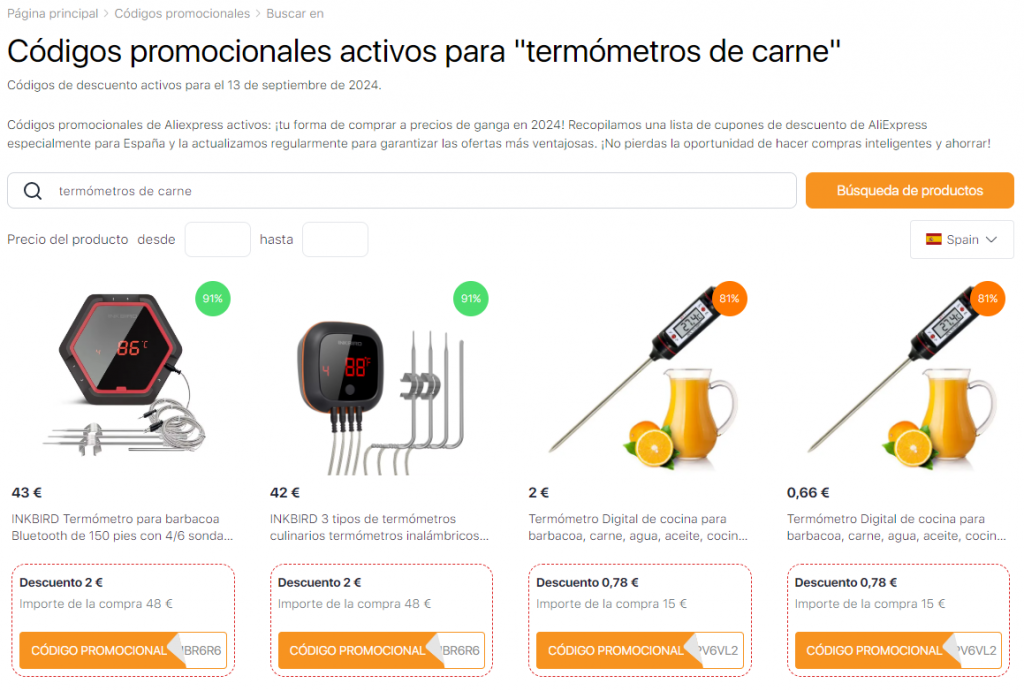 Termómetro para carne cupones Aliexpress