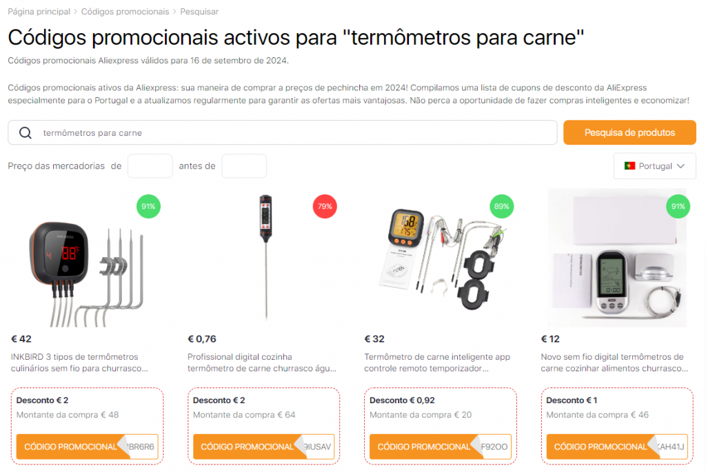 Termômetro de carne cupons do Aliexpress