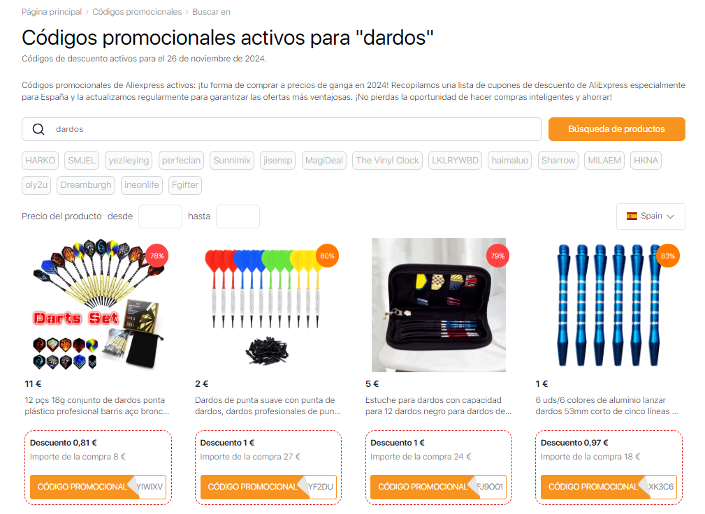 Cómo jugar a los dardos - Códigos promocionales Aliexpress