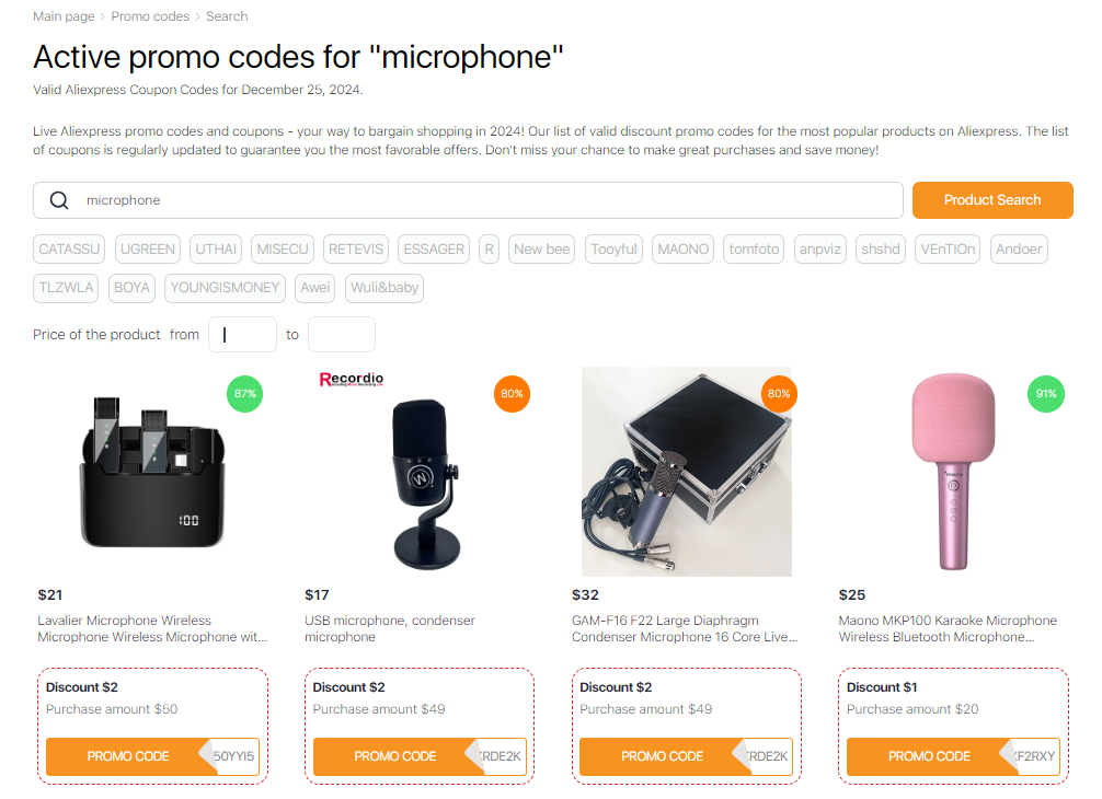 Cardioid microphone coupons AliExpress