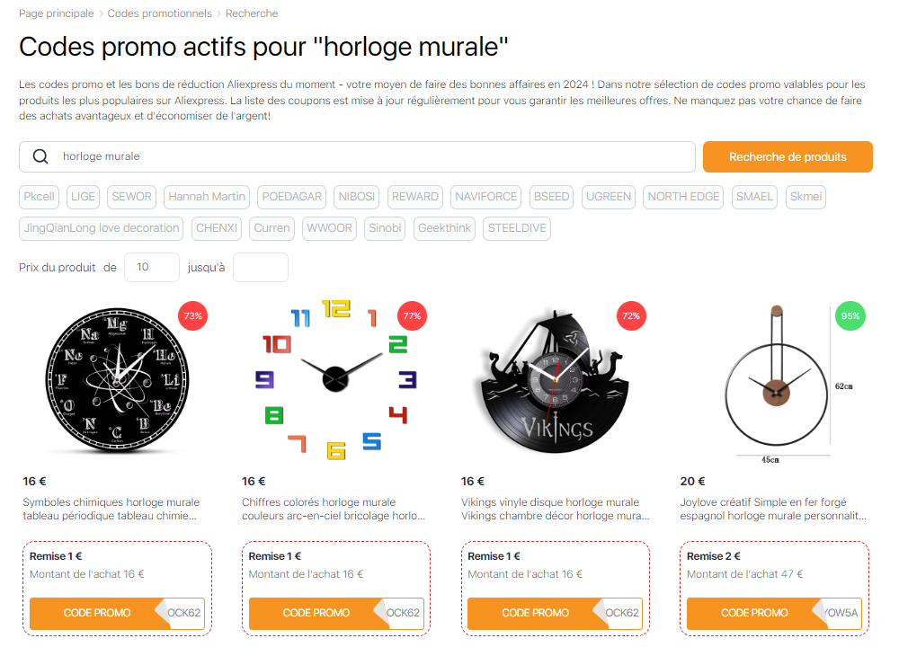 Horloge pour le salon codes promo AliExpress