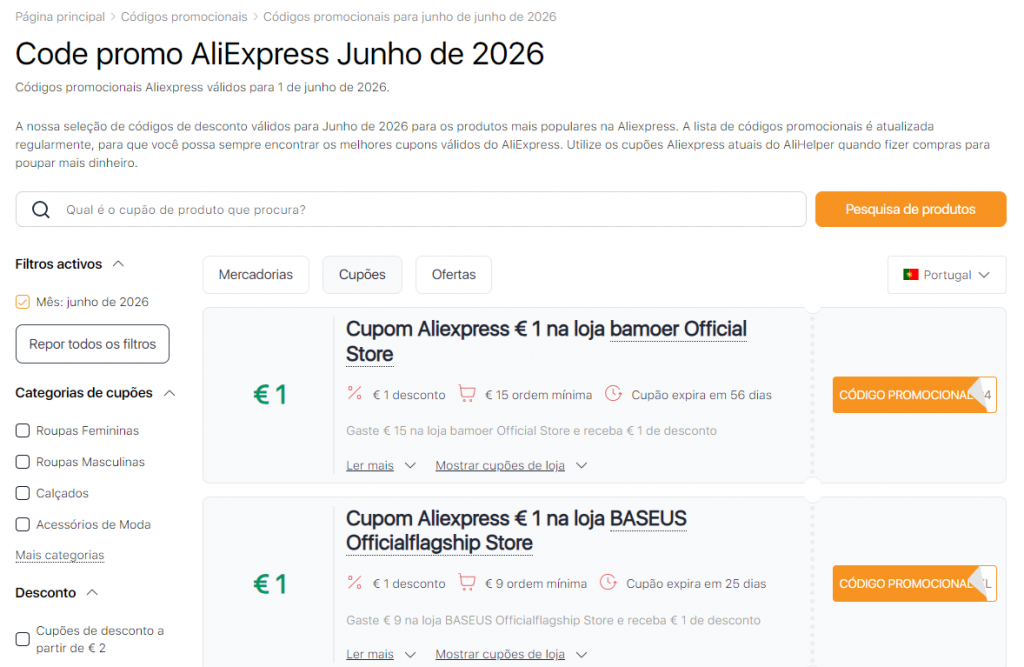 Promoções no Aliexpress junho code promo