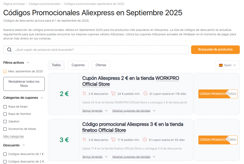 Rebajas en Aliexpress Septiembre cupones