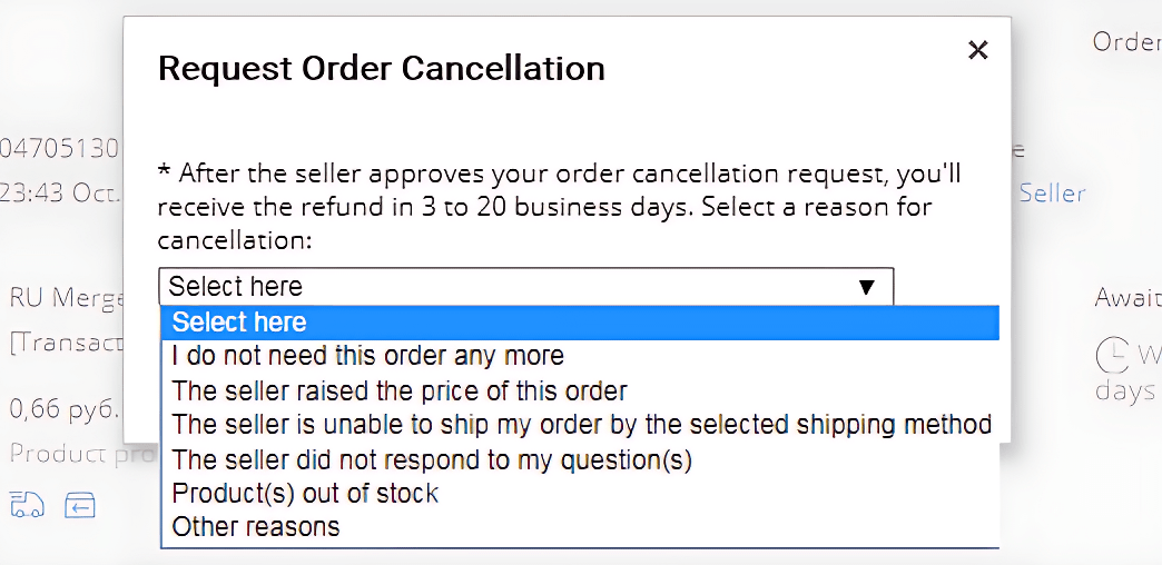 Order request. Order Canceled. Request or order. Seller shipped your order перевод на русский.