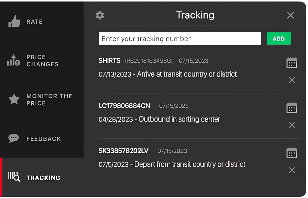 How to track an Aliexpress order at AliHelper extension