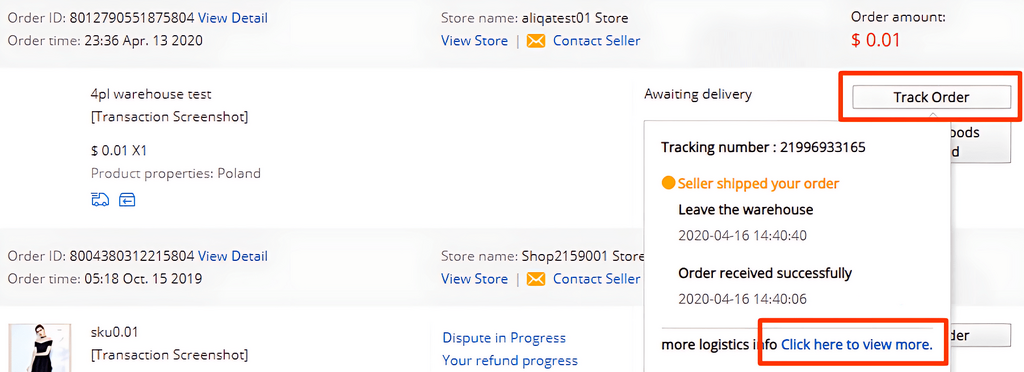 How to track an Aliexpress order on the website