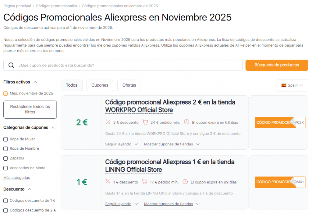 Rebajas 11.11 AliExpress códigos promocionales