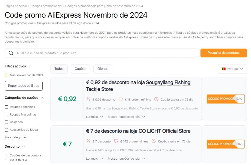 Venda 11.11 AliExpress code promo