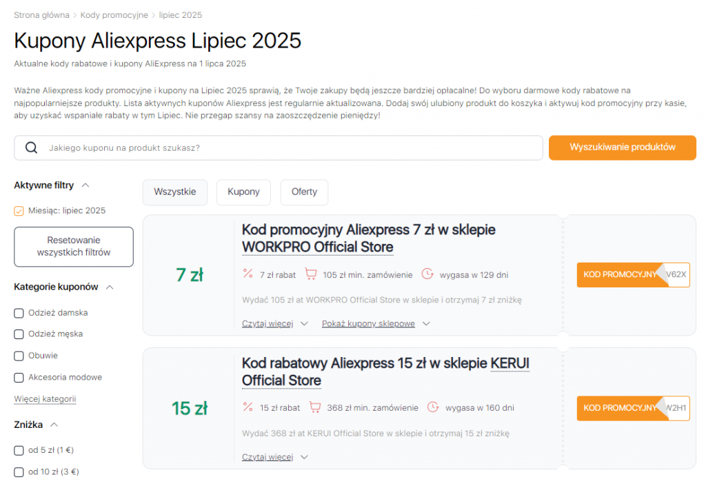 AliExpress wyprzedaż Aliexpress Lipca Kupony