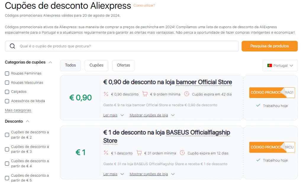 Como obter código promocional Aliexpress