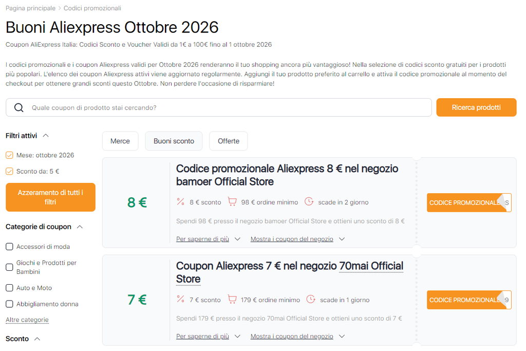 Saldi su Aliexpress Ottobre buoni