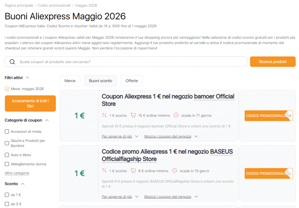 Vendite su Aliexpress Maggio buoni