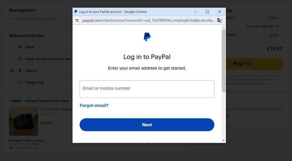 Aliexpress betaalmethoden - PayPal