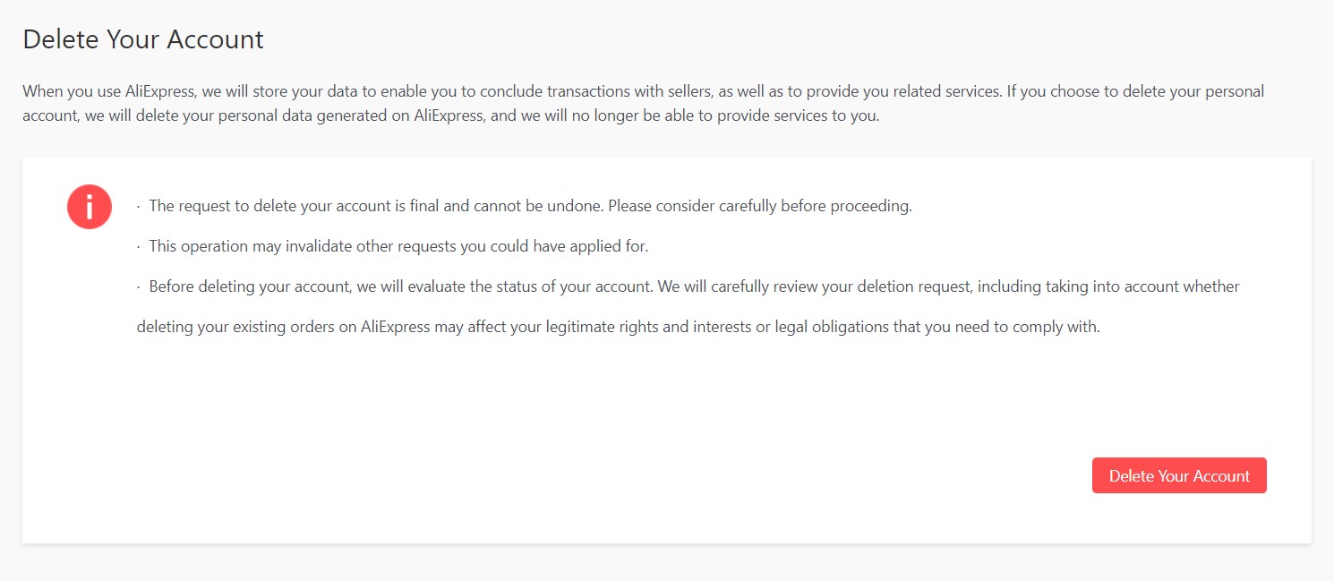 How to delete Aliexpress account in 2025