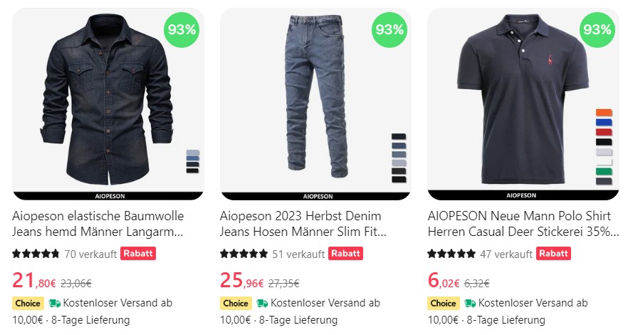 besten Bekleidungsgeschäfte Aliexpress