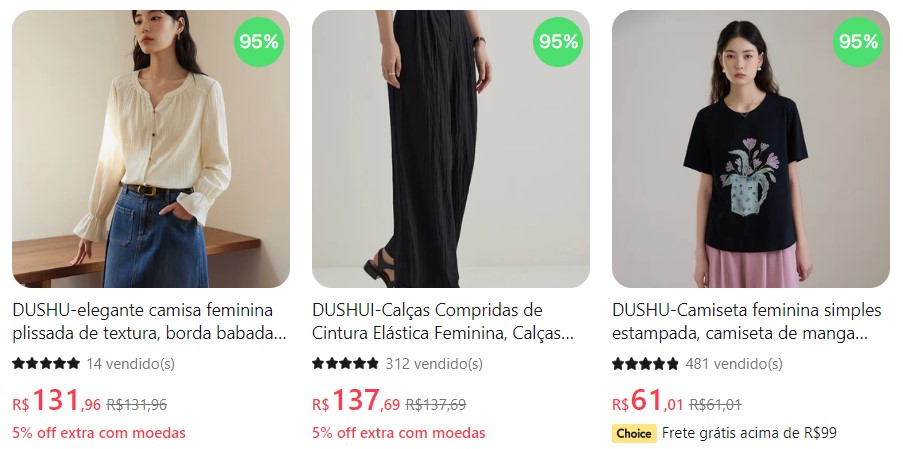 Melhores lojas roupas femininas Aliexpress