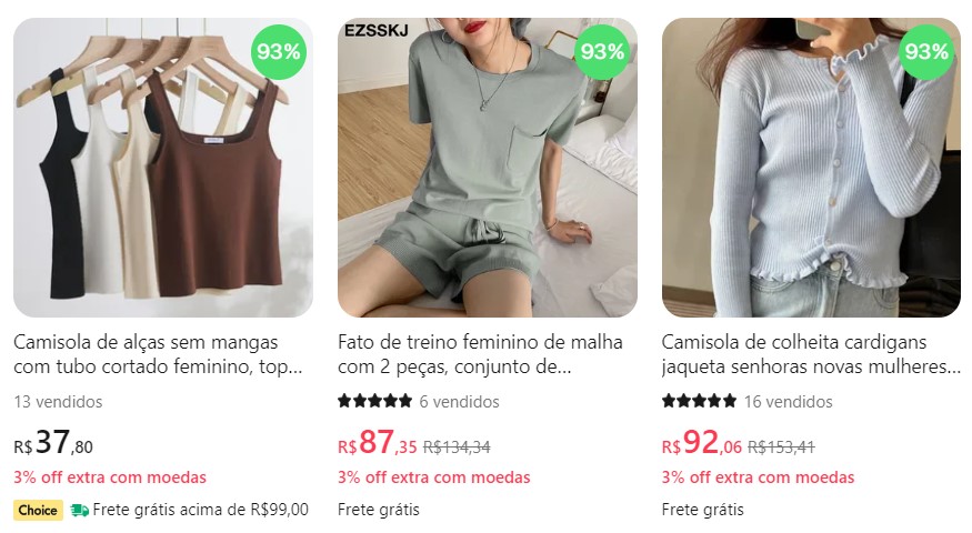 Melhores lojas roupas Aliexpress