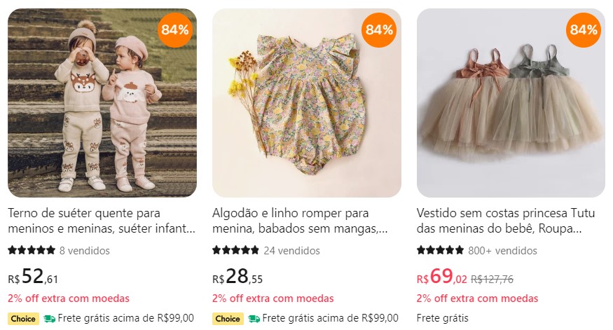 Melhores lojas roupas infantis Aliexpress