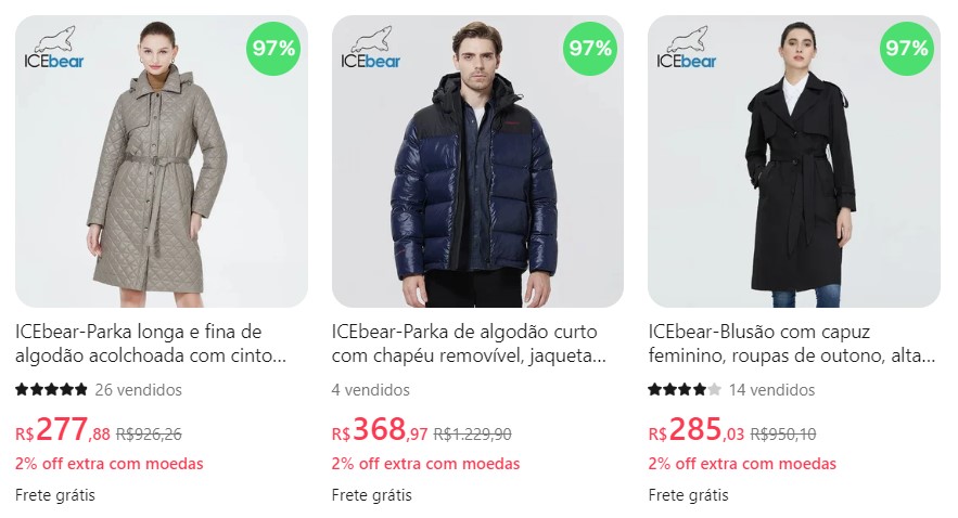 Melhores lojas roupas externas Aliexpress