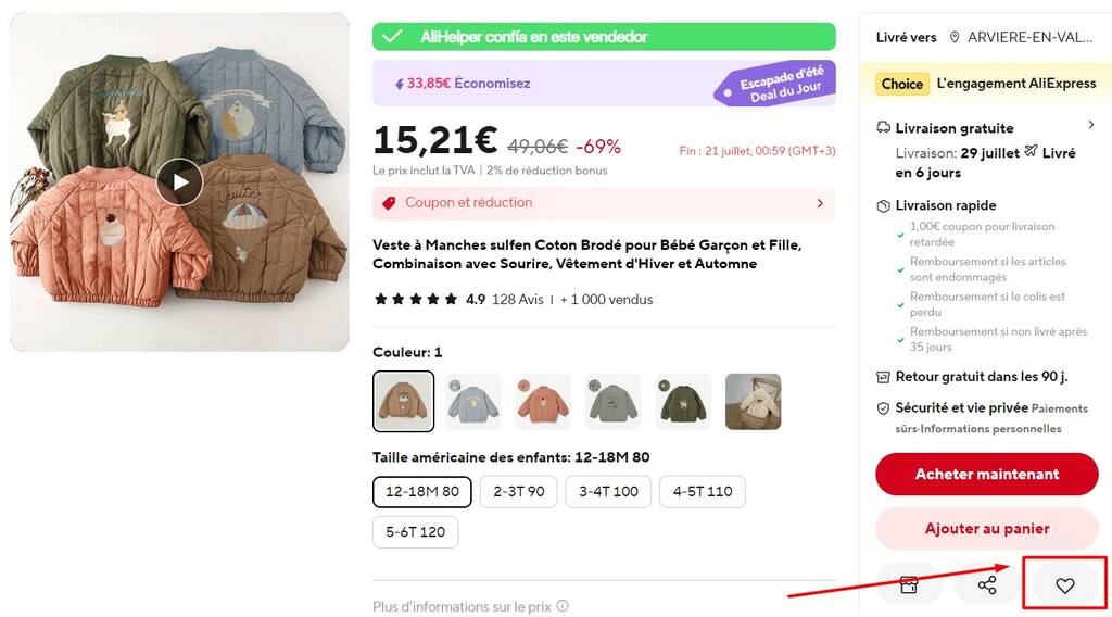 Comment obtenir une réduction sur Aliexpress - Favoris