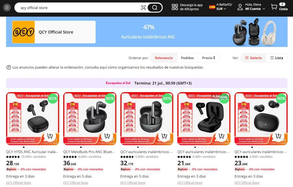 Cómo encontrar una tienda en Aliexpress