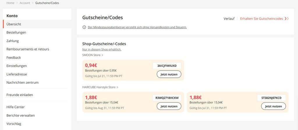 Wie man bei Aliexpress einen Rabatt erhält - Promo codes