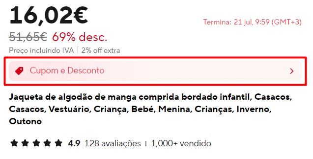 Como obter um desconto no Aliexpress - Produto