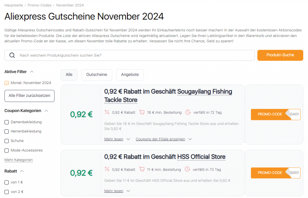 AliExpress 11.11 Verkauf Gutscheine