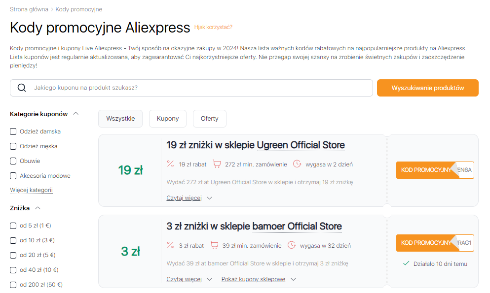 Jak działają kupony Aliexpress