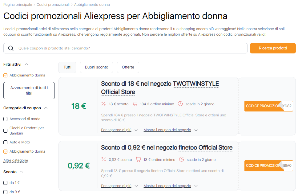 Come funzionano i coupon di Aliexpress