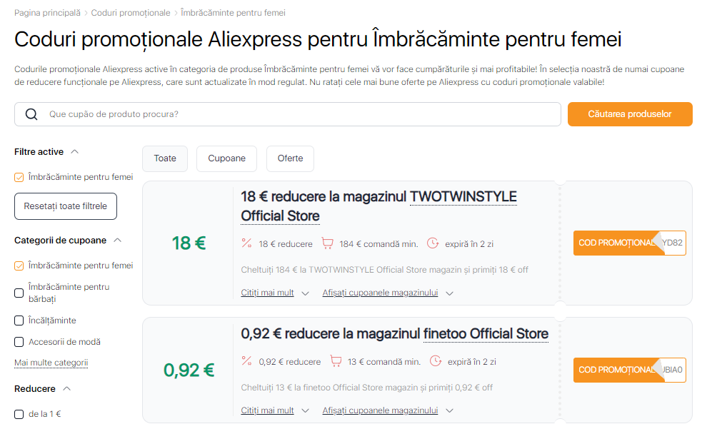 Cum funcționează cupoanele Aliexpress