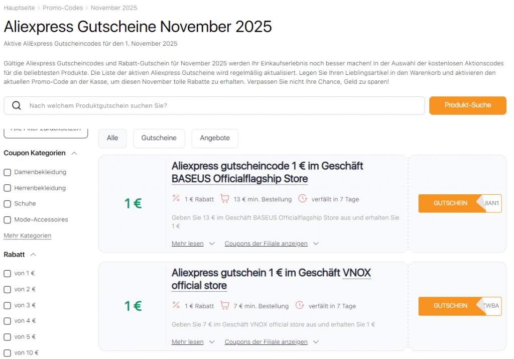 AliExpress 11.11 Verkauf Gutscheine