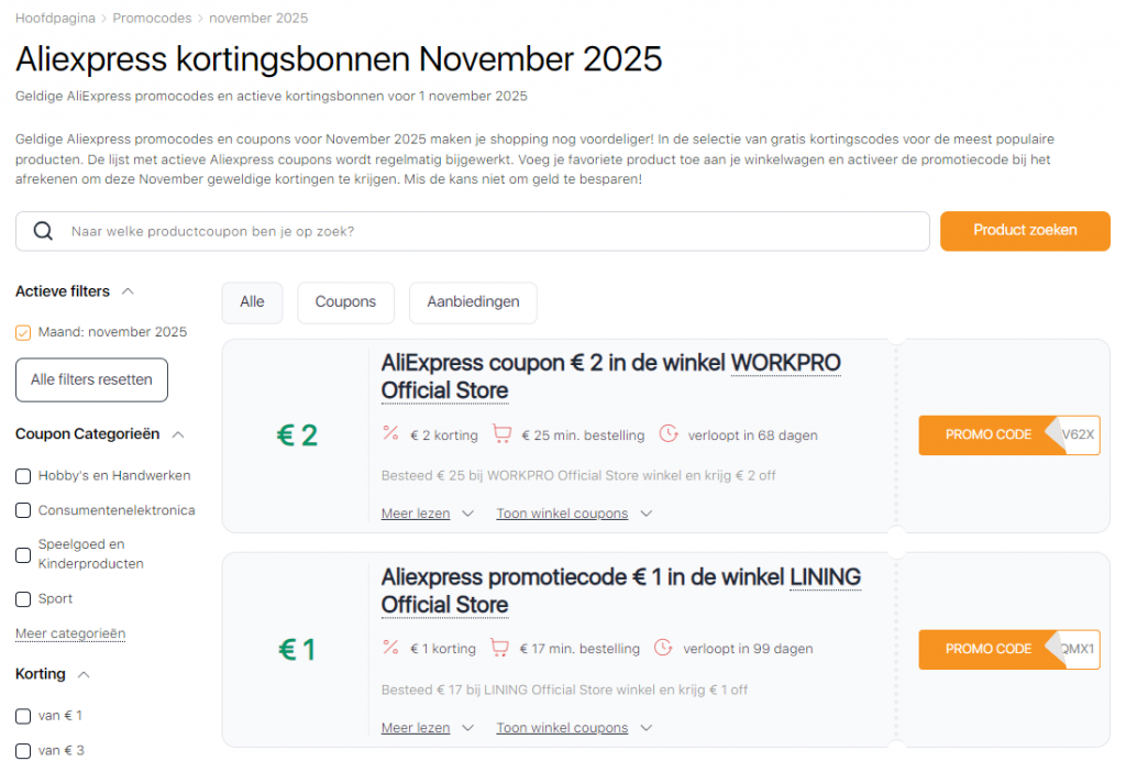 11.11 uitverkoop AliExpress coupons