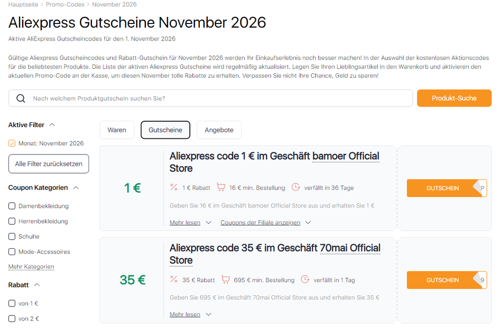 AliExpress 11.11 Sale Gutscheine